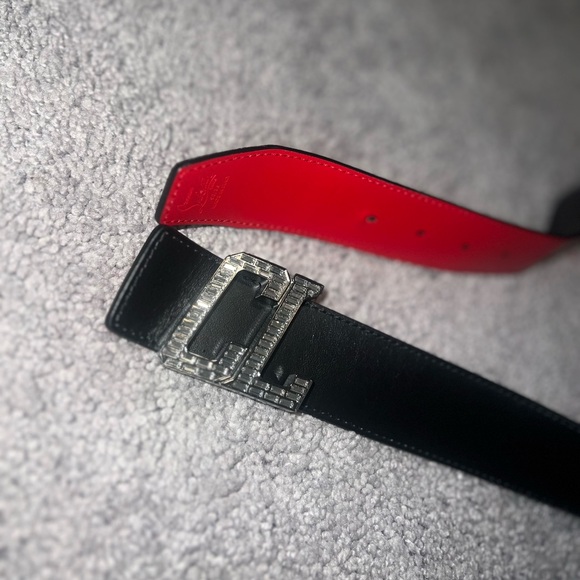 Christian Louboutin Leather crystal embellishments belt